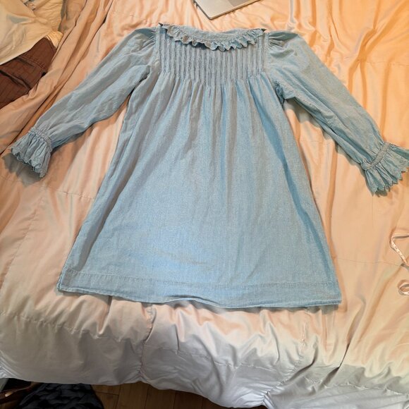DOEN Wing Mini Dress in Parisian Chambray Blue - Picture 14 of 16